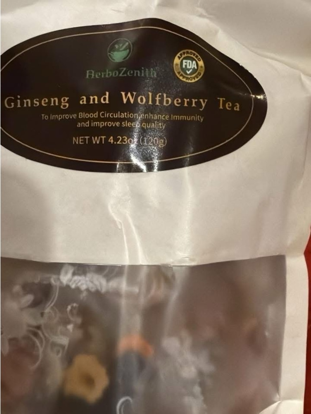 HerboZenith Ginseng and Wolfberry Tea - White & Black Packaging
